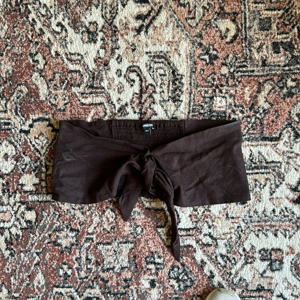 Brown Bandeau Top